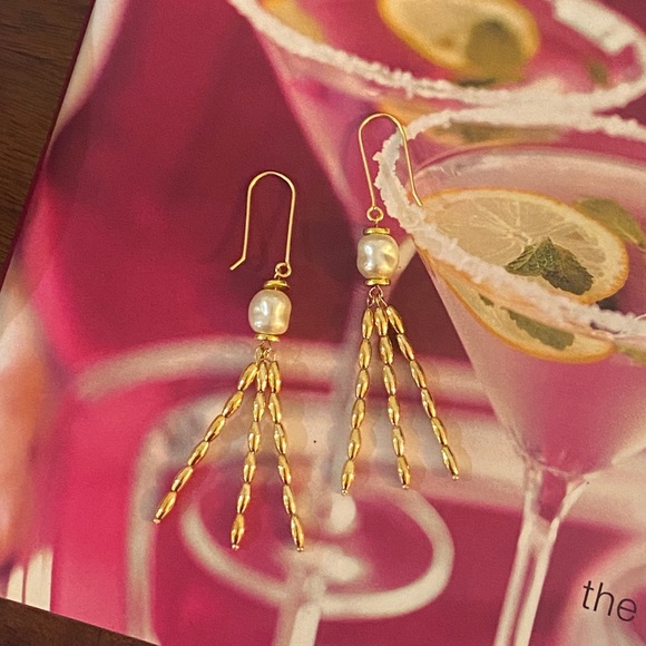 Pearl and Rice Bead Earrings - Picture 5 of 7